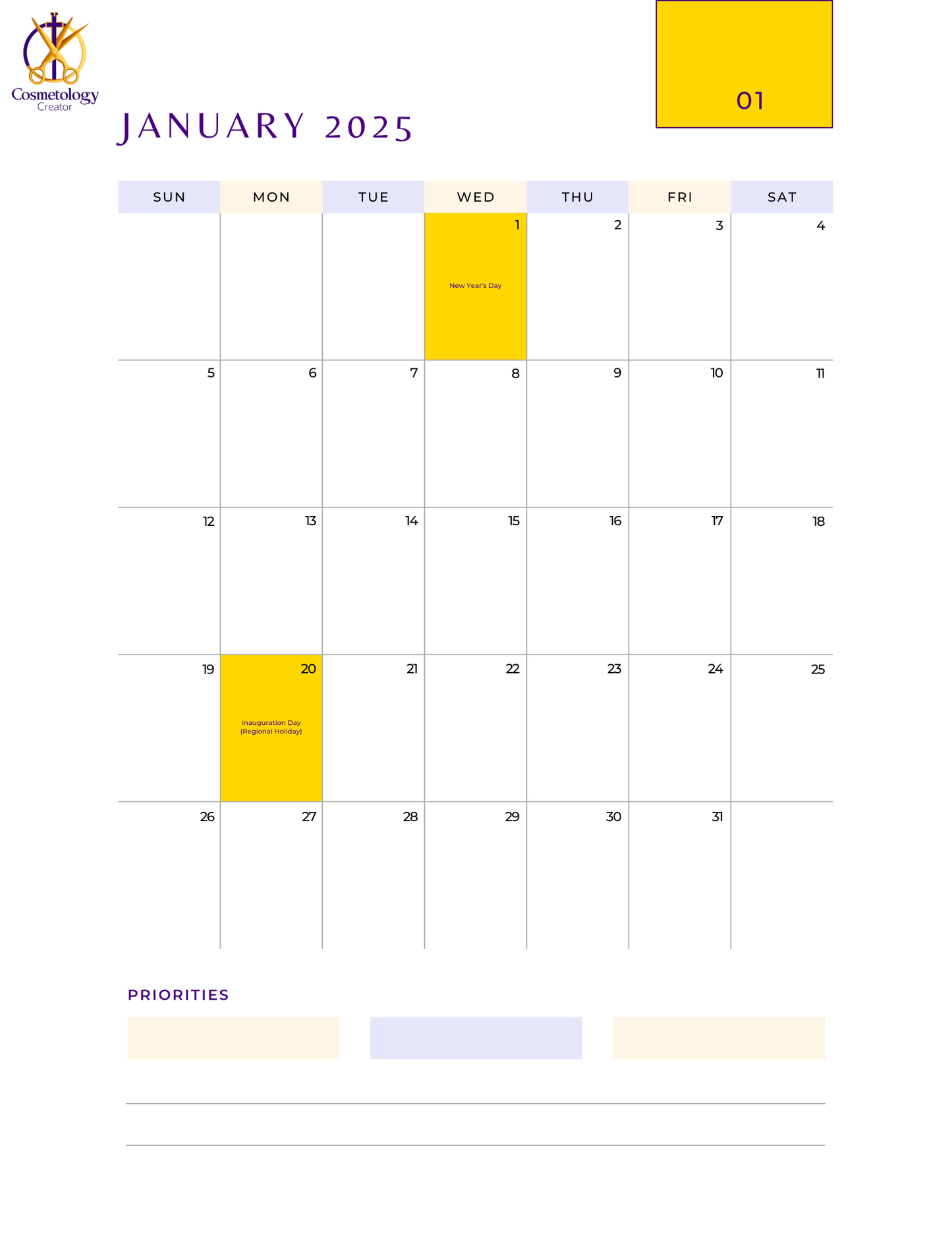 Cosmetologists Professional Planner 2025