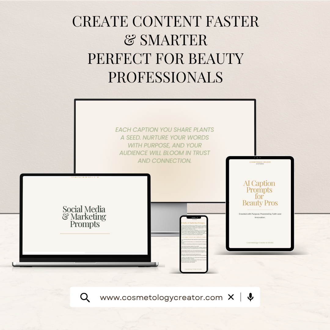 90 AI Caption Prompts for Beauty Pros (Digital Download)