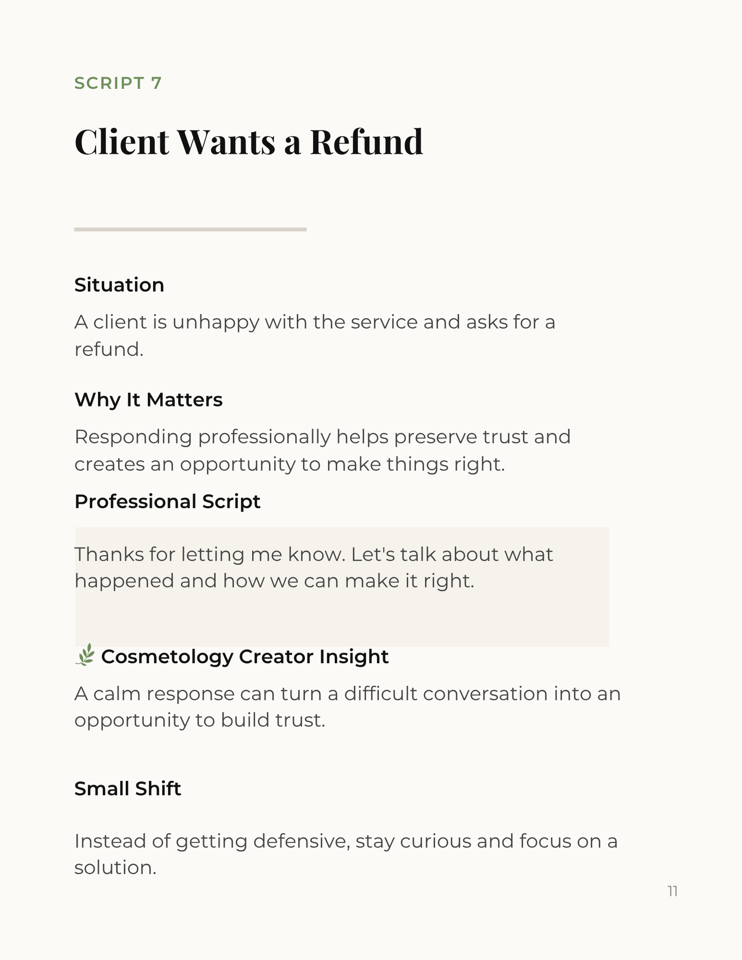 Boundary Scripts for Beauty Professionals
