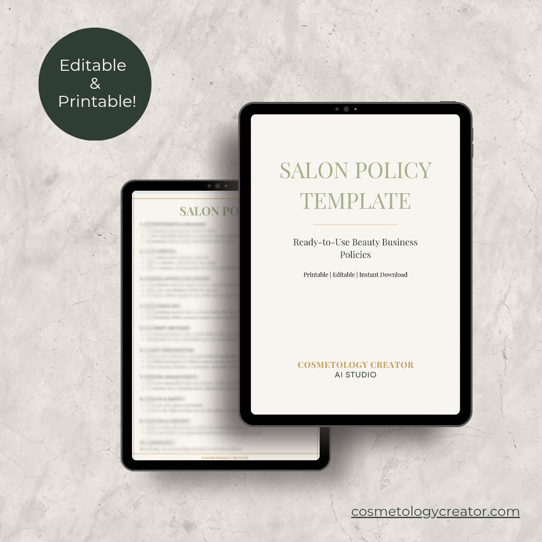 Salon Policy Template (Printable & Editable)