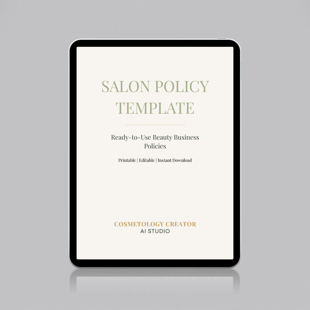 Salon Policy Template (Printable & Editable)